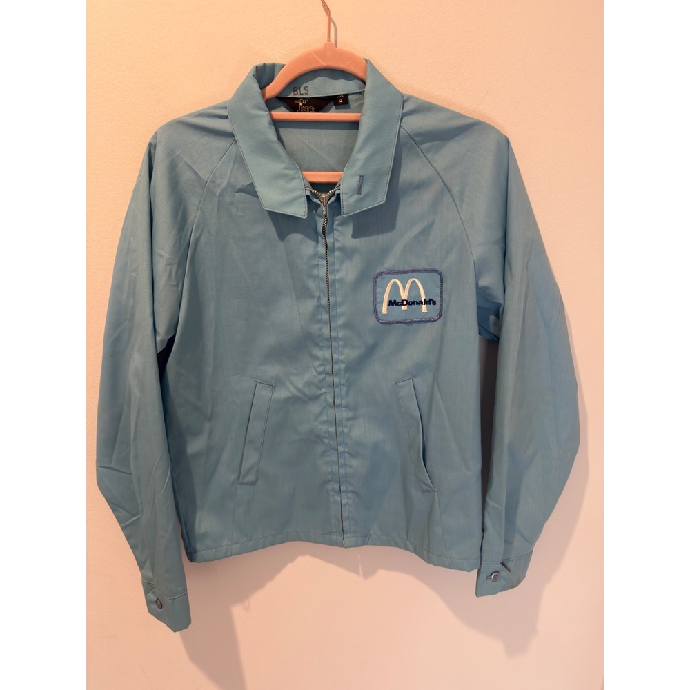 Vintage 70s McDonalds Rare Employee Manager Jacket Light Blue